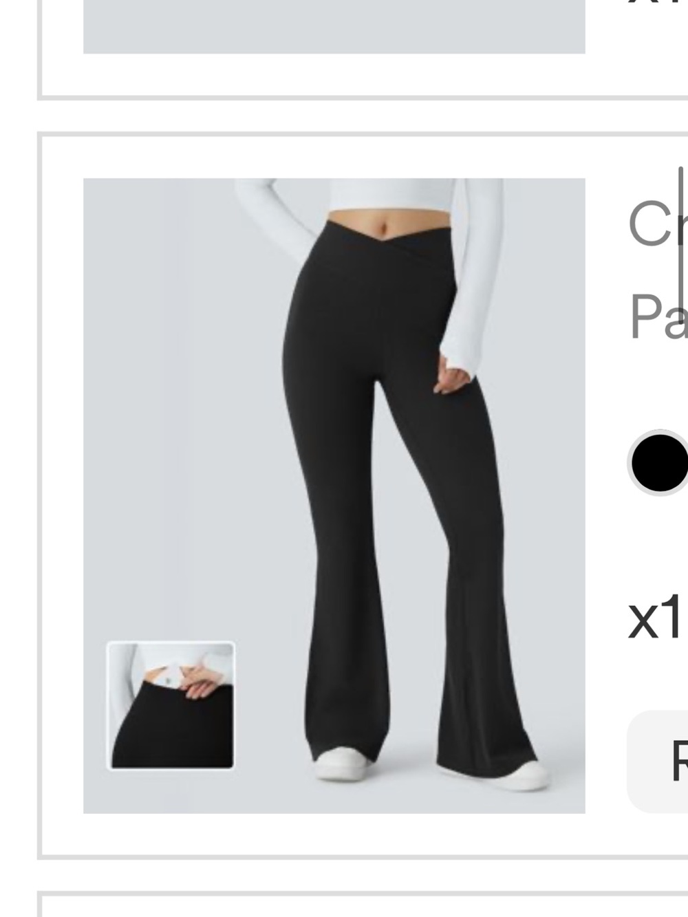HALARA Black V-Waist Flare Leggings